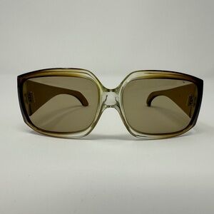 Vintage‎ Women’s Two Tone Amber Ombre Oversized France Sunglasses